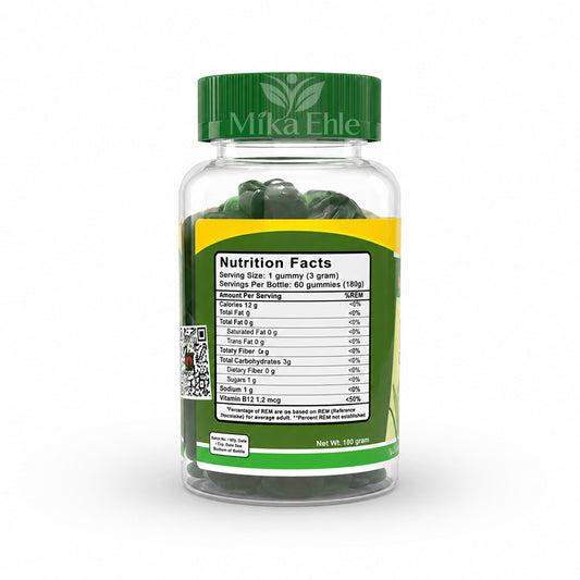 Love Thy Health Barley Gummies + Vitamin B12 Food Supplement | 60 Gummies
