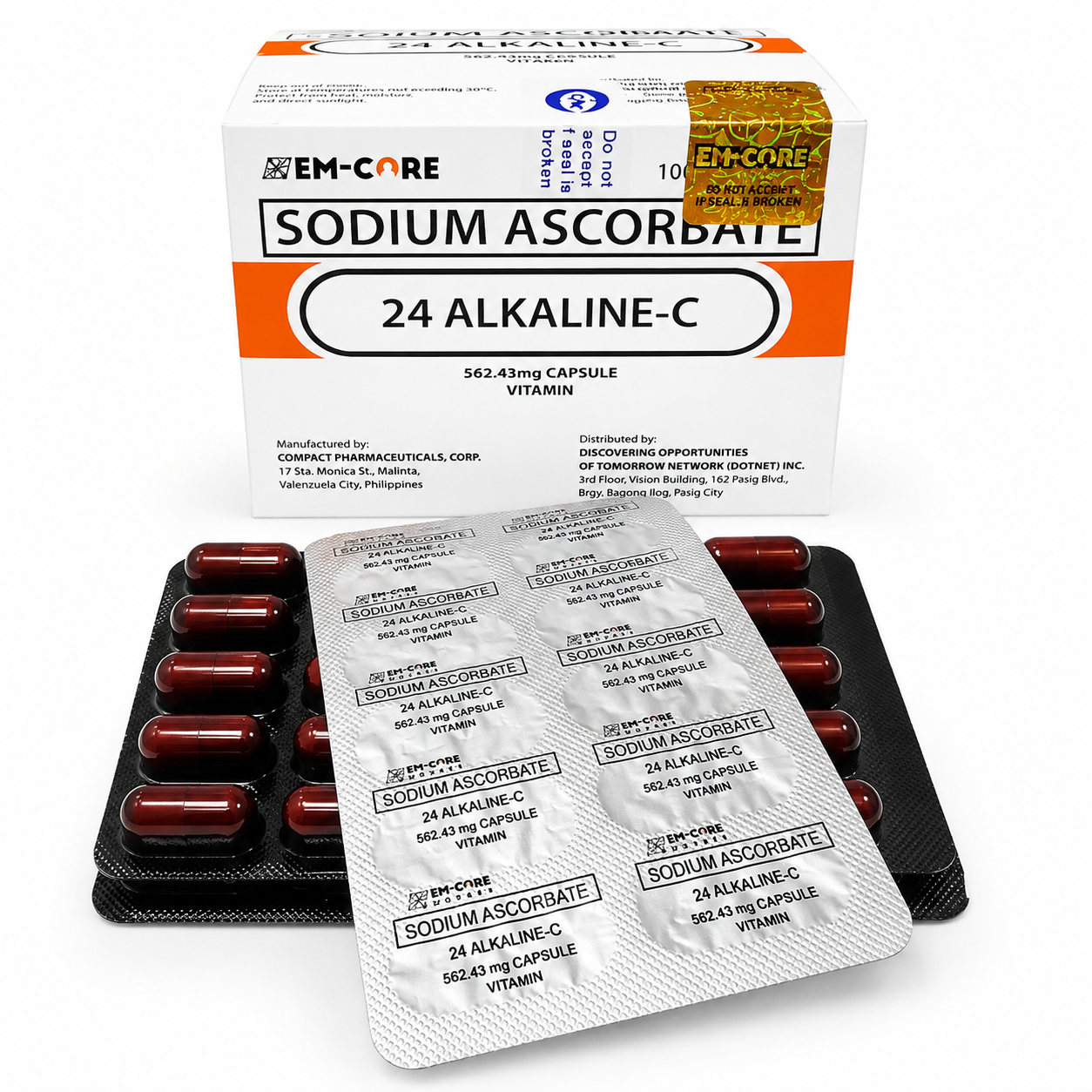 EM-CORE 24 Alkaline-C Sodium Ascorbate 100 Capsules