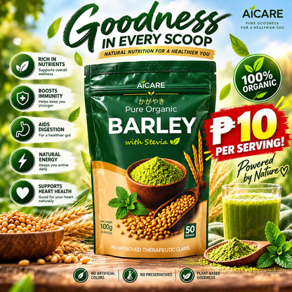 AiCare Pure Organic Barley with Stevia 100 grams