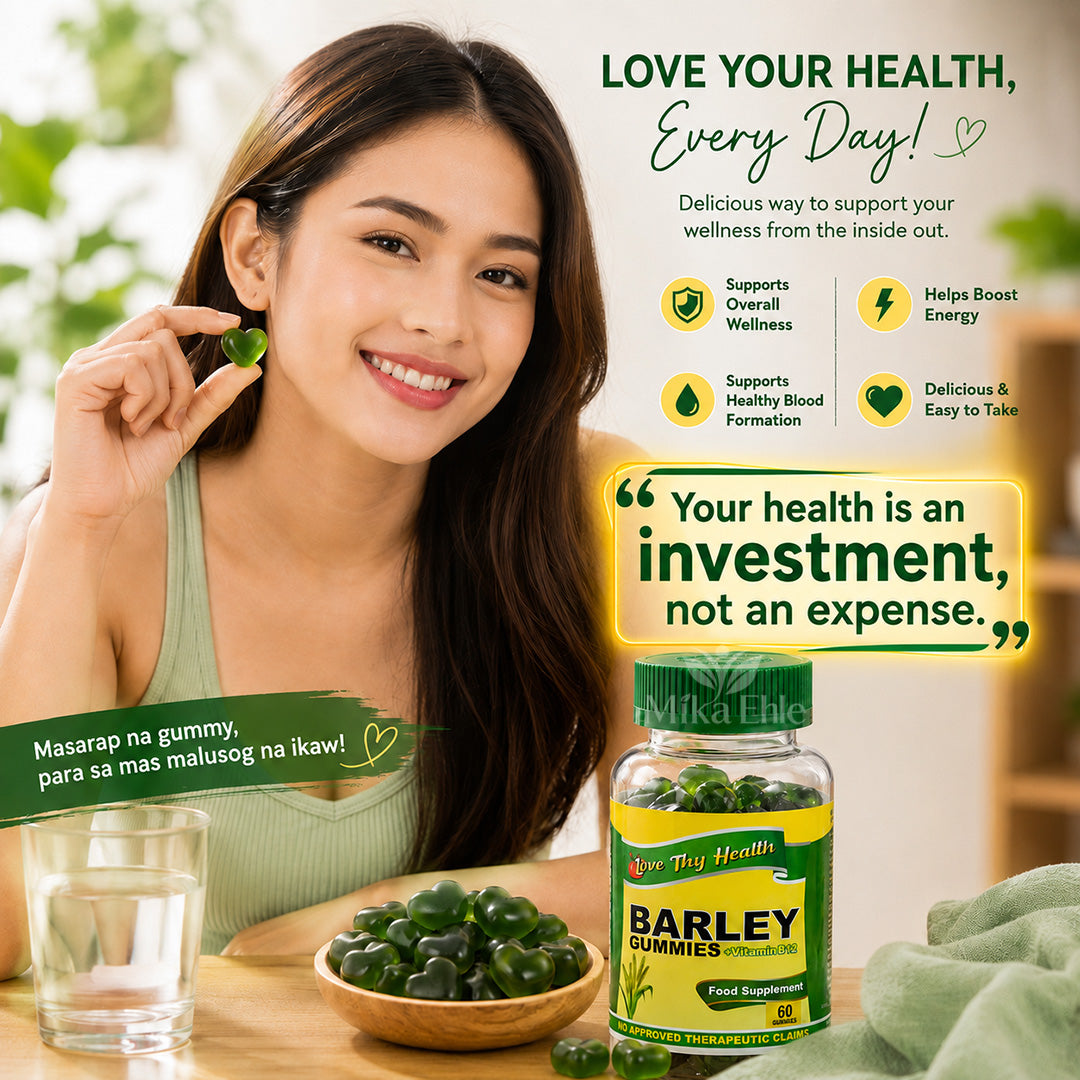Love Thy Health Barley Gummies + Vitamin B12 Food Supplement | 60 Gummies